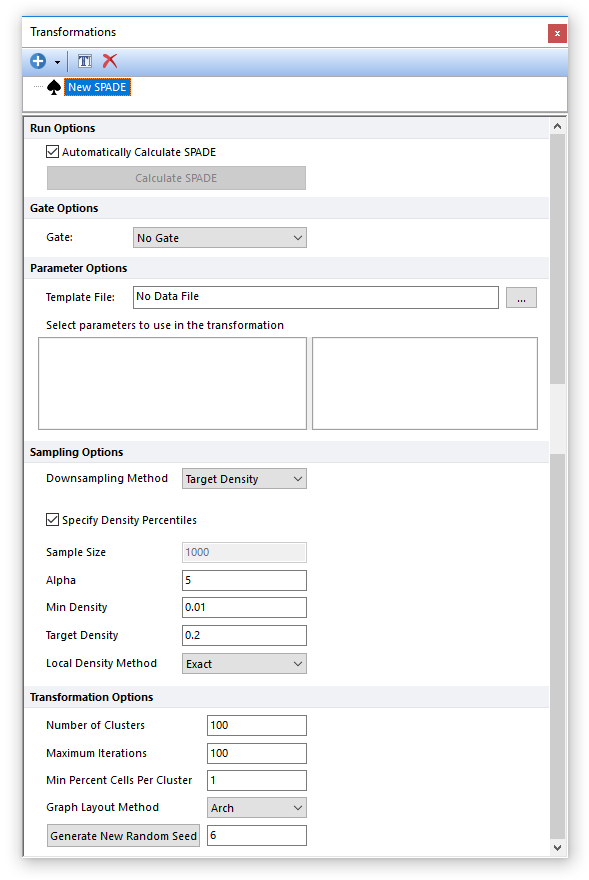 Figure 29.73 The SPADE dialog in the Transformations navigator.