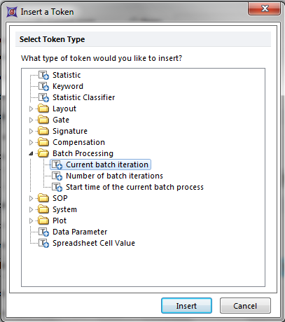 Figure T18.32b - The insert Token dialog