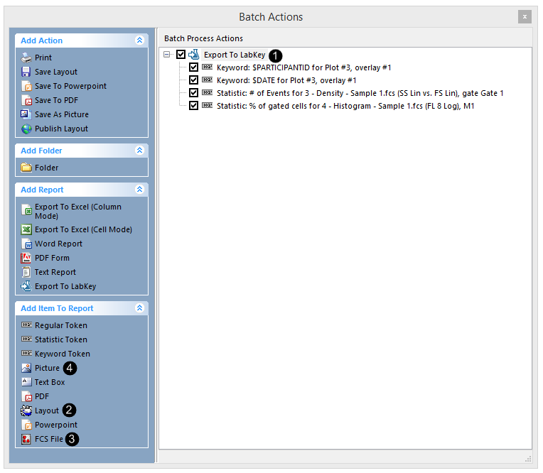 Figure T9.47 Adding items to the LabKey Report