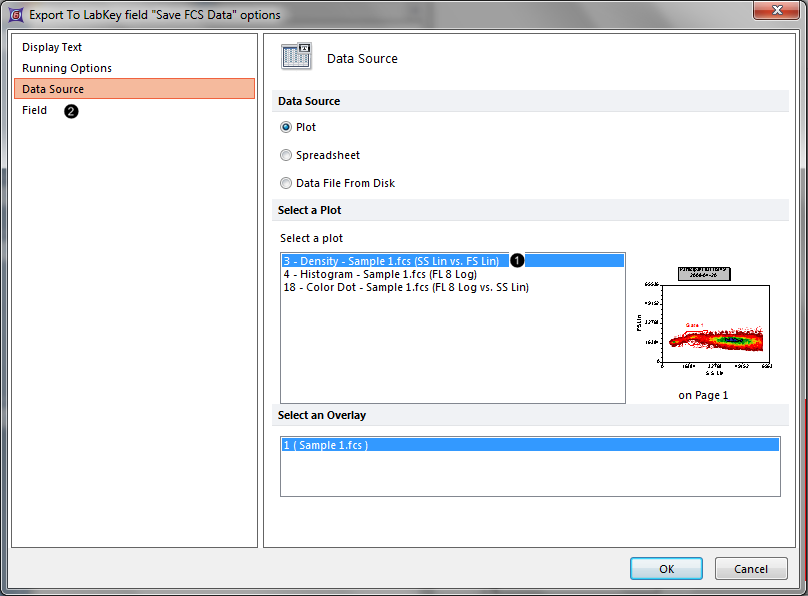 Figure T9.49  Data Source options for exported FCS files