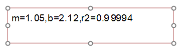 Figure T27.13  The LinFitLogMedMESF Custom Token displayed in a Text Box, after editing the number of digits displayed for r-squared
