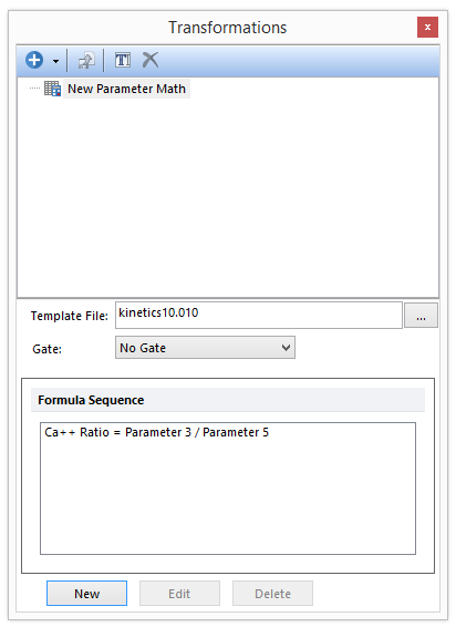Figure T21.4  Parameter Math Sequence Dialog with Formula Displayed