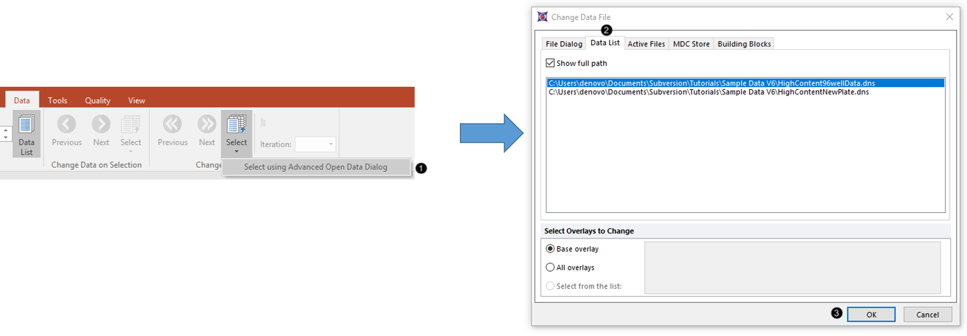 Figure T18.13b -  Selecting a .dns file via the Advanced Open Data dialog