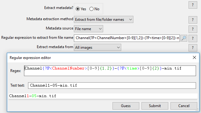 Figure T24.14  Setting Up a Regular Expression in the LoadImages Module