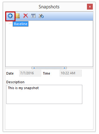 Figure 2 - Baseline Snapshot with a Timestamp