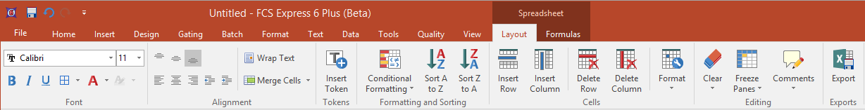The Spreadsheet Layout Tab