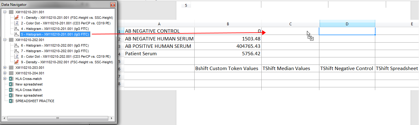 Figure T15.29 Drag and Drop a Histogram to retrieve a statistical token and populate a cell.