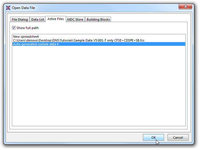 Figure 11.46 Selecting a Spreadsheet to overlay onto an existing Scatter Plot