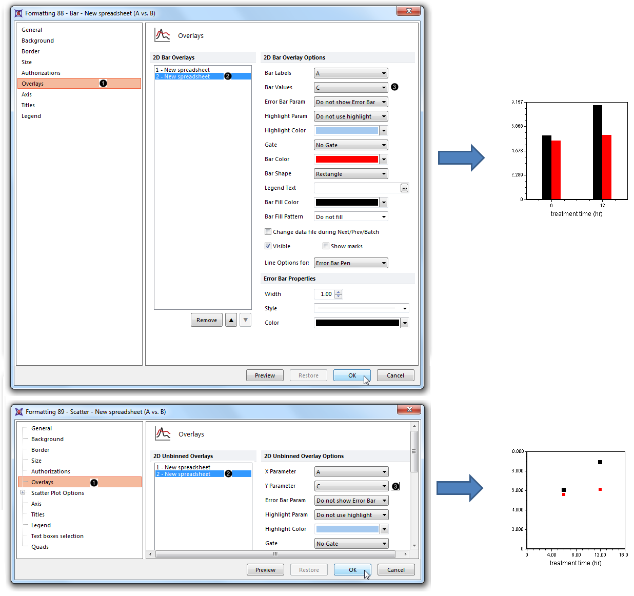Figure 2.  Designating the Spreadsheet column from which the new overlay will be derived