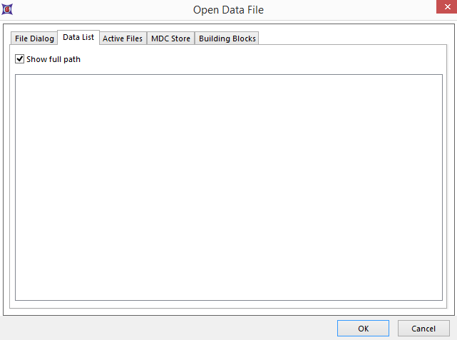 Figure 8.36 - Advanced Open Data Dialog Data List tab