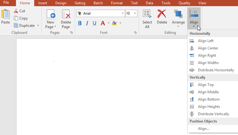 Figure 4.38  Align Menu