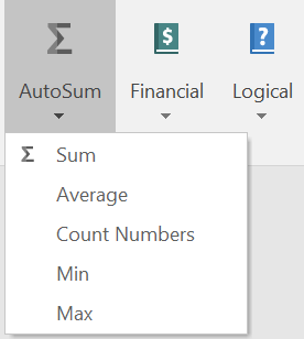 Figure 11.4 - The AutoSum feature is a convenient tool for quickly calculating statistics for a range of values in a spreadsheet. 