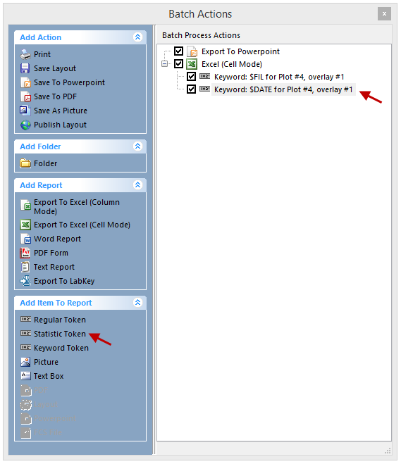 Figure T9.23  Batch Actions Window with $DATE Keyword Exported