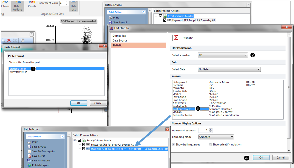 Figure T9.35 Adding a statistic token to the report