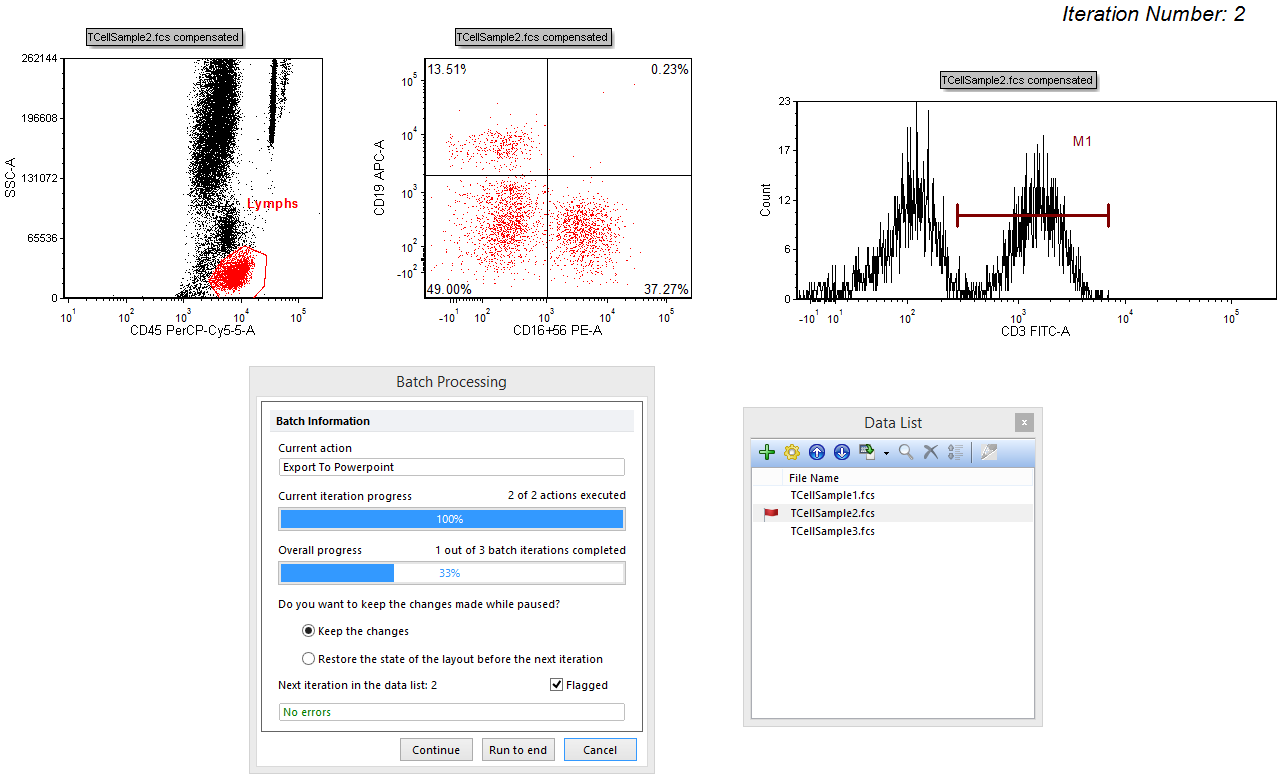 Figure 20.47 Batch Processing Paused on Flagged Iteration for further review.