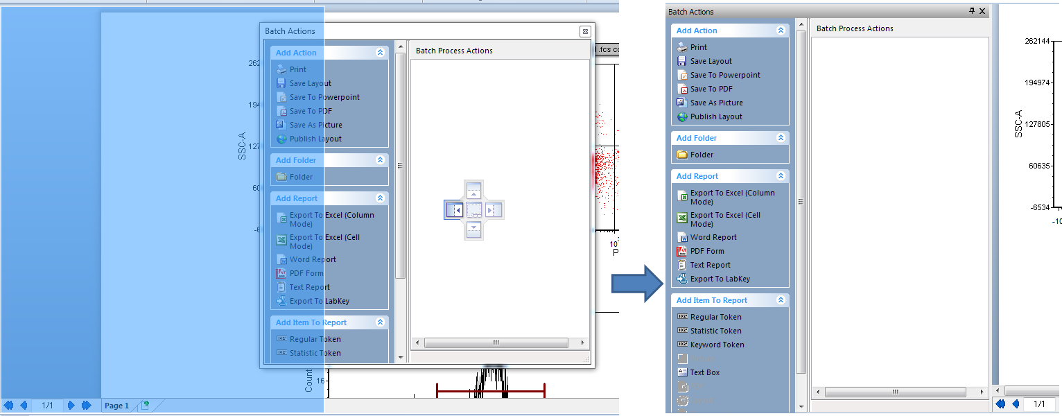 Figure T9.31  Docking the Batch Actions window.