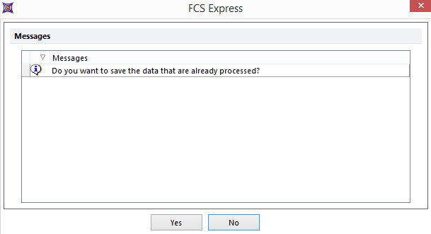 Figure 20.42 If the Batch Process is cancelled you will be prompted to save the data that was already processed.