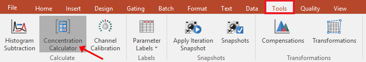 Figure T22.2  Concentration Calculator Command