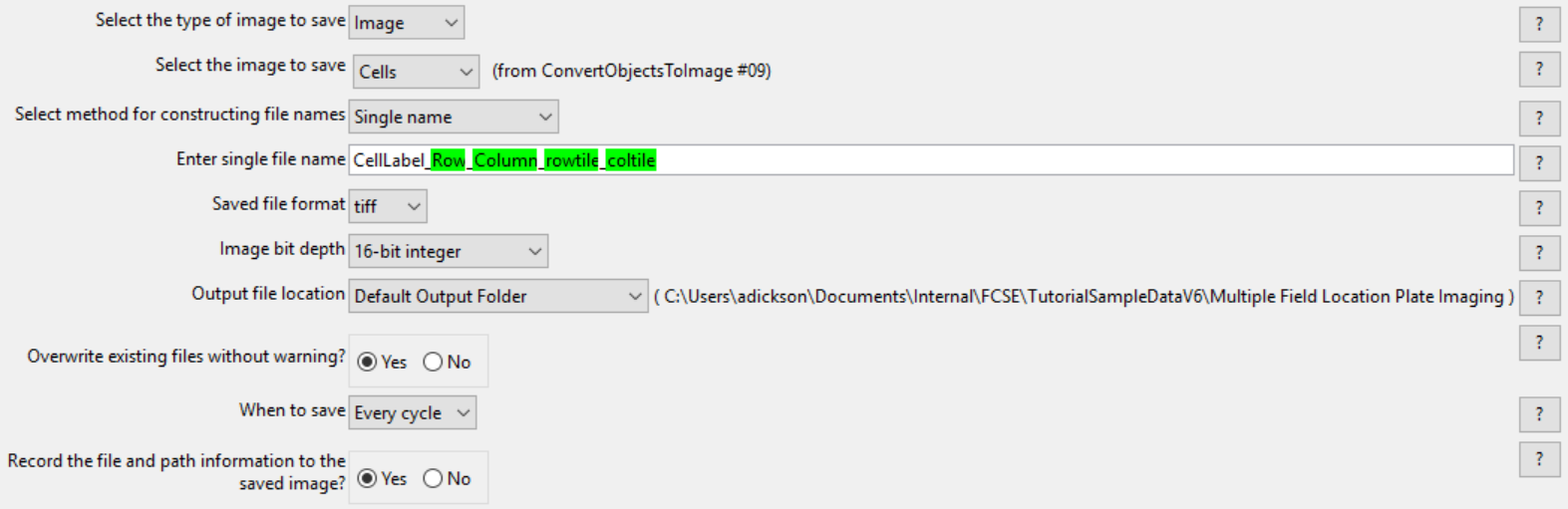 Figure T24.57  Defining the SaveImages Module