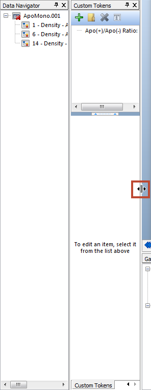 Figure T11.17  Custom Tokens Docked on top of the Layout Navigator