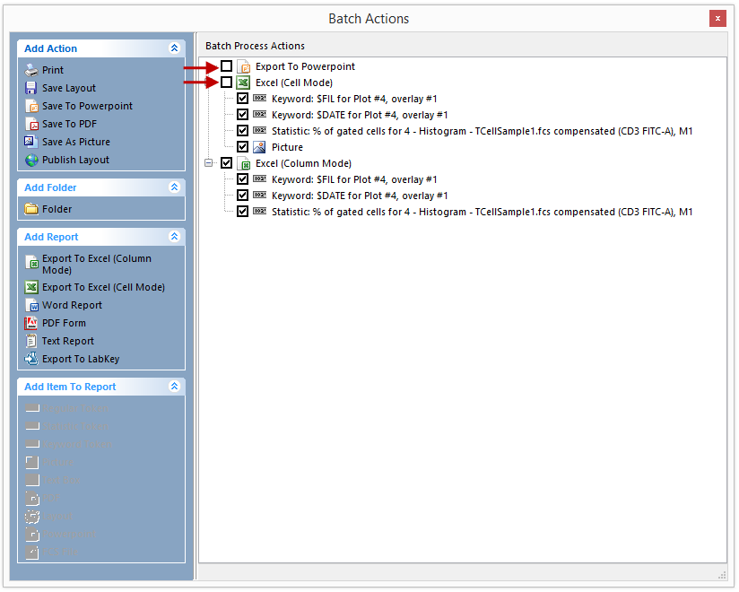 Figure T9.36  Deselect Excel (Cell Mode) to Batch Process Only Excel (Column Mode)
