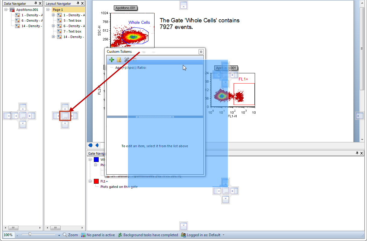 Figure T11.16  Docking Custom Tokens on top of the Layout Navigator