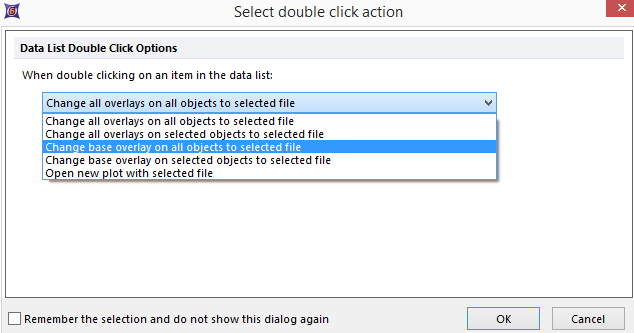 Figure 20.2 Select double click action dialog window
