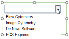 Figure 19.69 Once the dropdown arrow is pressed a list of the comma separated choice that were entered will appear.
