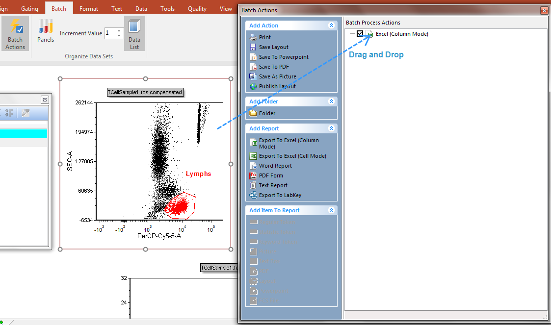 Figure T9.33  Dragging and dropping a plot to serve as data source for a token to be added to the report