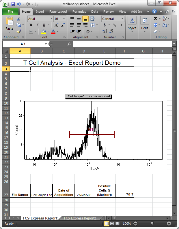 Figure T9.30  First Sheet of the Final Excel Report from the Batch Processing
