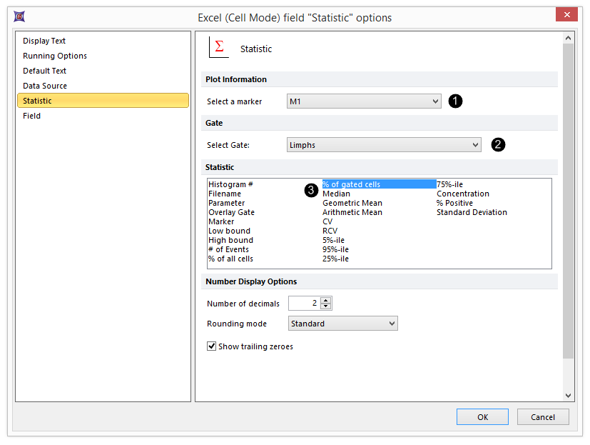 Figure T9.24  Selecting a Statistic to Export