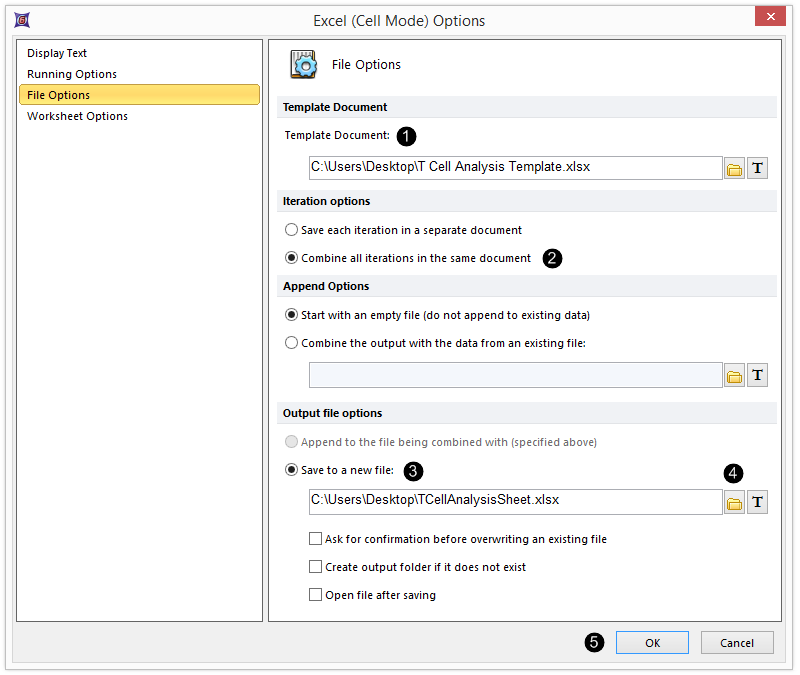 Figure T9.13  Excel (Cell Mode) Options Dialog
