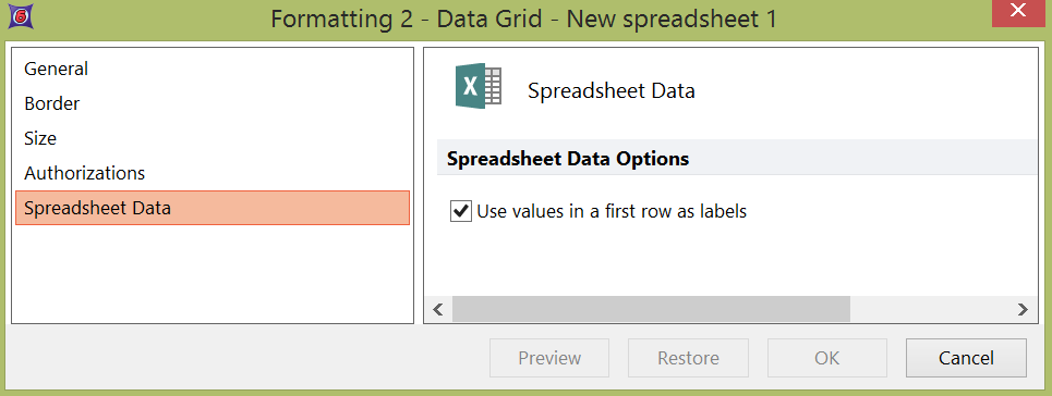 Figure 11.7 - Choosing to Use values in a first row as labels option. 