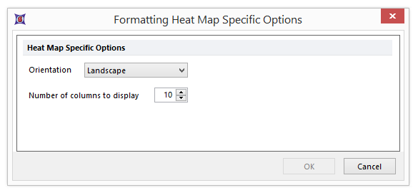 Figure 32.10 The Heat Map Specific Options dialog when accessed via the ribbon bar.