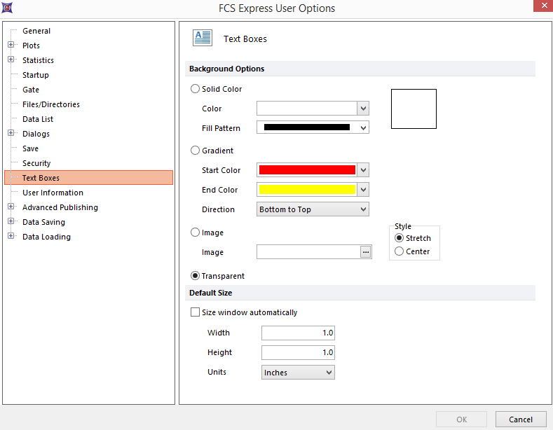 Figure 8.43  Text Boxes options