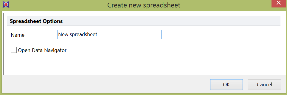 Figure 3.19 - Create New Spreadsheet Dialog