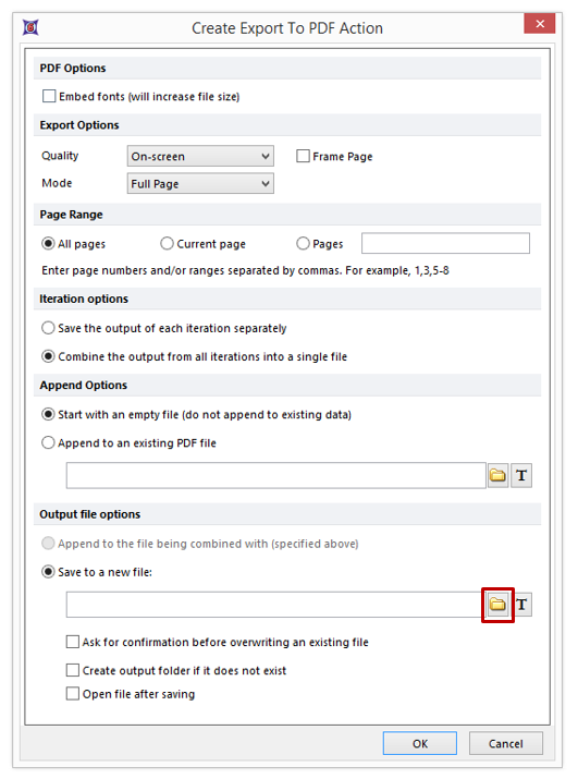 Figure T28.83   Editing the PDF Export Saving Path
