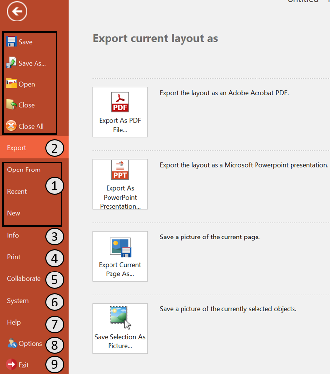 Figure 3.8  File tab