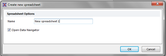 Figure 11.1  Create new spreadsheet Dialog