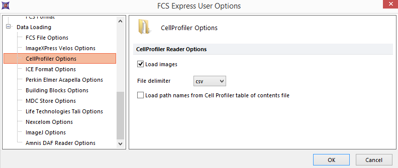 Figure 8.52  Cell Profiler Data Loading Options