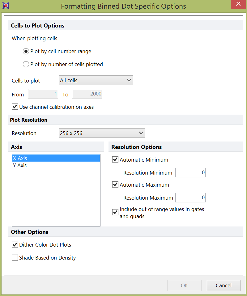 Figure 8.108  Formatting Binned Dot Specific Options Dialog
