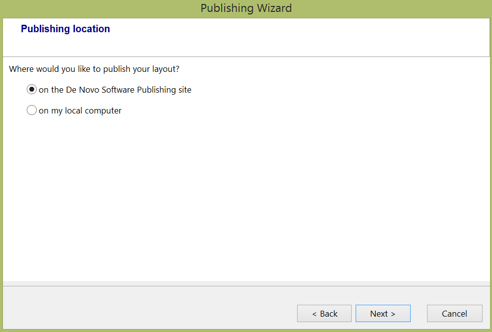 Figure 14.2  Publishing Location