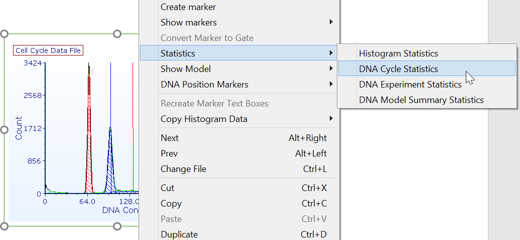 Figure 25.11  Choosing DNA Statistics