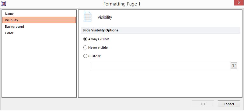 Figure 4.9  Formatting Page Visibility