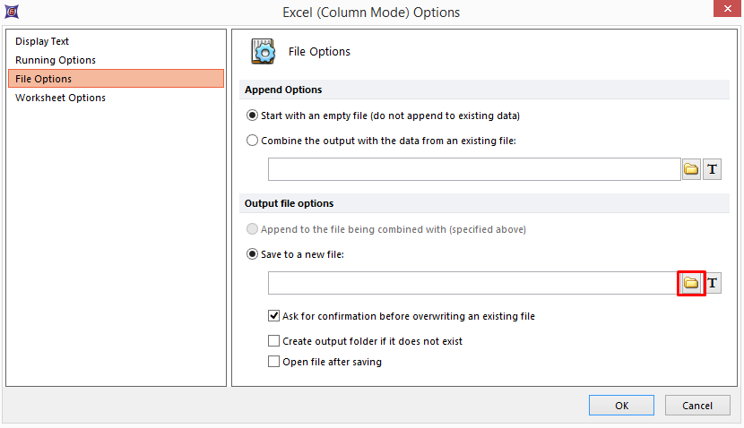 Figure T28.85   Editing the Excel Export Saving Path