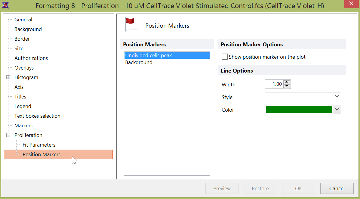 Figure 26.3  Formatting Proliferation Position Markers