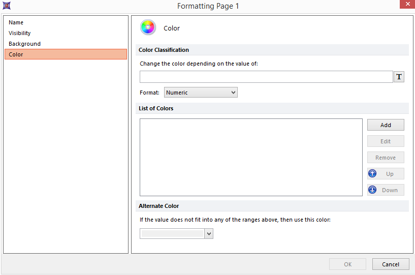 Figure 4.11  Changing the Page tab Color classifiers