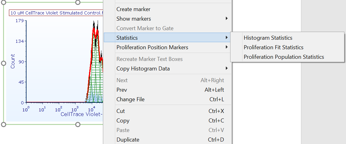 Figure 26.4  Choosing Proliferation Statistics