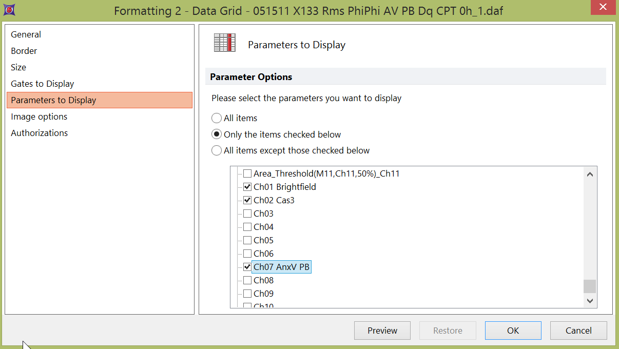 Figure 18.2  Showing and Hiding Columns in a Data Grid to only display images.