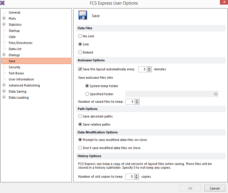 Figure 8.41  Save options